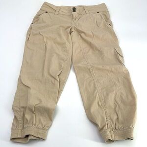 UEC Guess tan cropped cargo jogger style chinos size 25 Y2K